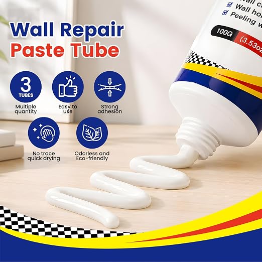 Drywall Repair Kit 3 Tubes, Spackle Wall Repair Paste Kit | 3×100g Putty - Image 3