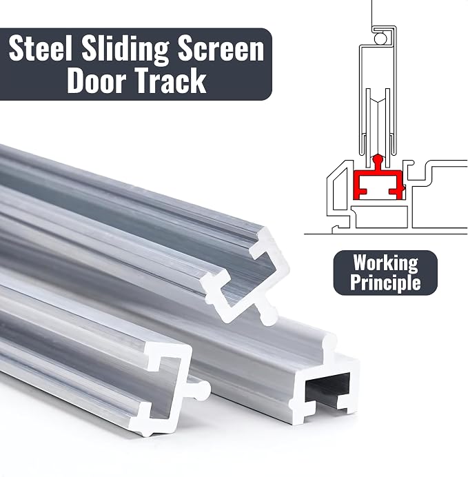 72 Inch Aluminum Sliding Screen Door Track – Heavy Duty Bottom Track Replacement - Image 6