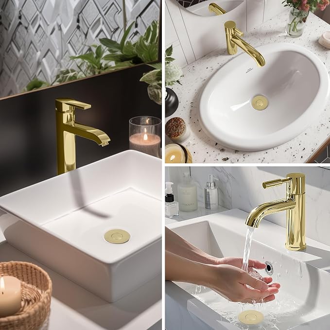 Hibbent 2 PCS Upgraded 3 in 1 Bathroom Sink Drain Strainer, Pop Up Stopper - Image 9