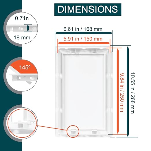 6" x 10" White ABS Plastic Plumbing Access Panel - Image 2