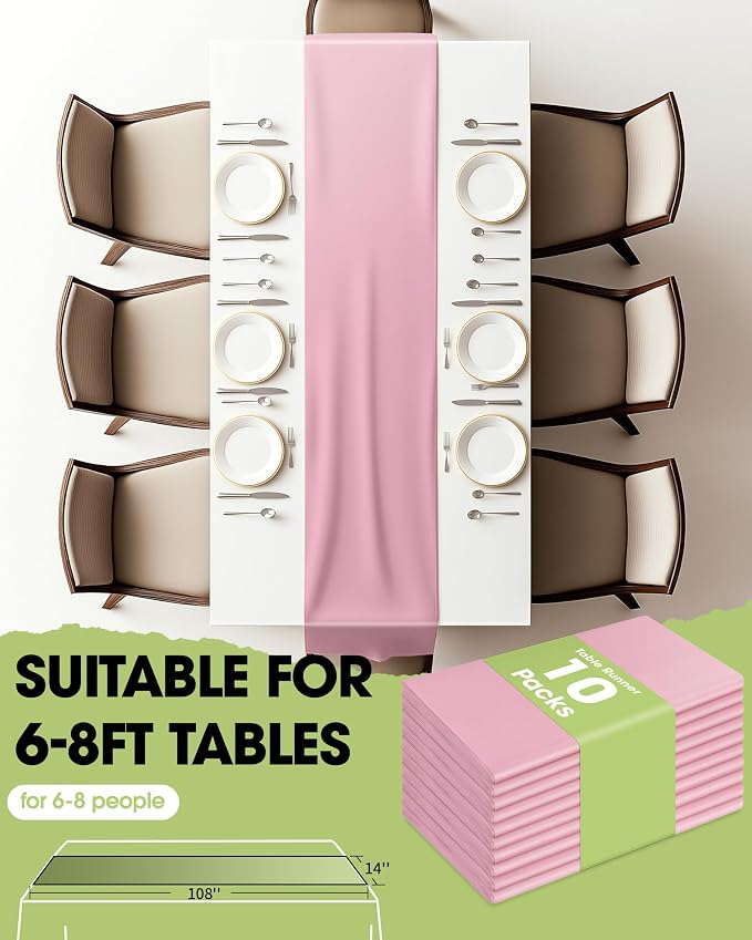 Pureegg Light Pink Plastic Table Runners - Image 5