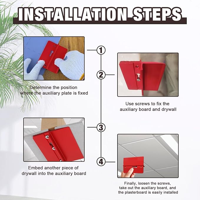 6 Pieces Roof Plaster Positioning & Fixing Board, Drywall Plasterboard Ceiling - Image 6