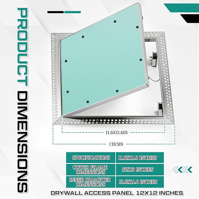 Wesiti 1 Pack 12" X 12" Aluminum Drywall Access Panel - Image 2