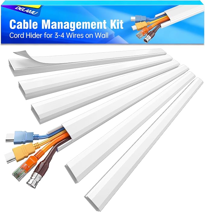 Delamu TV Cord Hider, Cord Covers by DELAMU