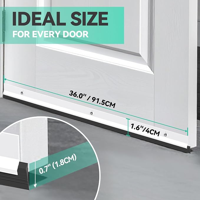 AMZNOVA Door Sweep Door Threshold Sweeper, Dust Bug Draft Stopper Storm - Image 5