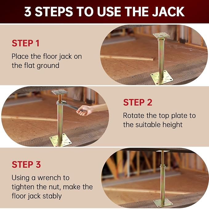 4 Pack House Jacks for Leveling Foundation Jacks for Leveling House Floor Jack - Image 6