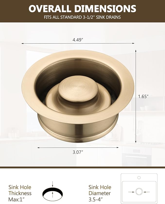 Garbage Disposal Flange and Sink Stopper Champagne Bronze - Image 3