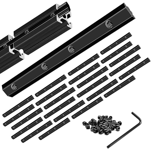 24pcs 3030 Straight Connector Corner Bracket Joint Plate Black | 3030 Hardware by SeekLiny