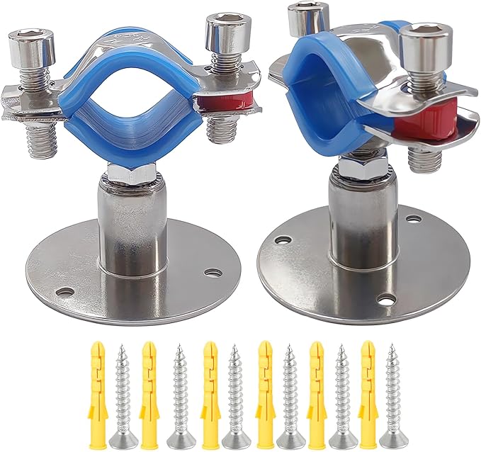 2PCS wall Mount Ceiling Mount Pipe 304 Stainless Steel Pipe Supports Pipe by RITUIPIOPIPESTRAP