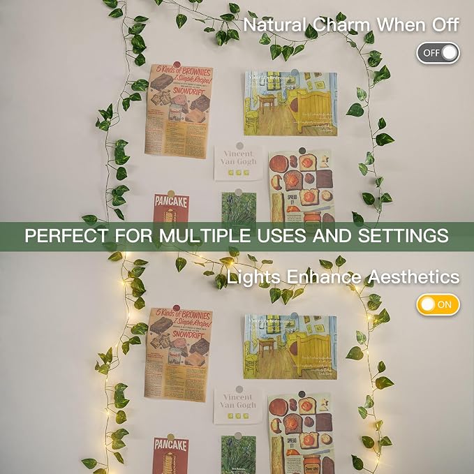 13.1FT 40LED Pothos Vine with Lights Battery Operated Copper Wire | String - Image 5