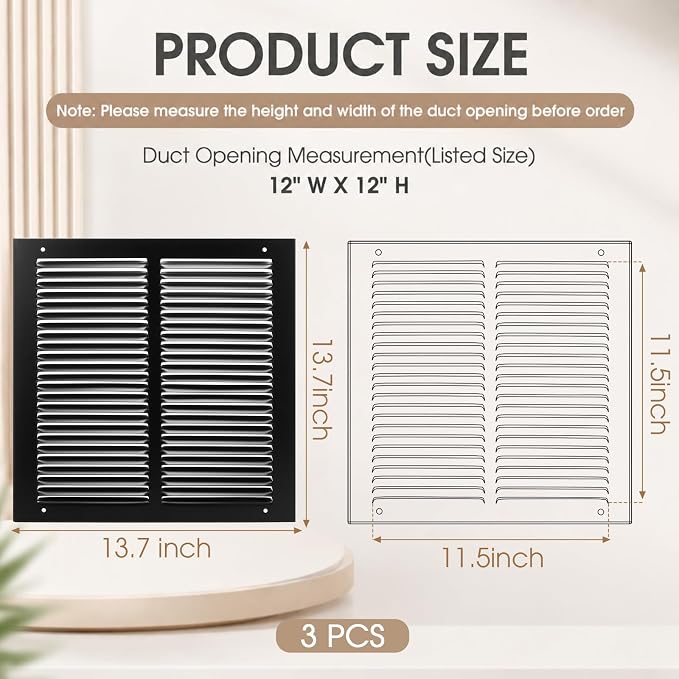 Black 3 Pack Ceiling Vent Cover - Image 2