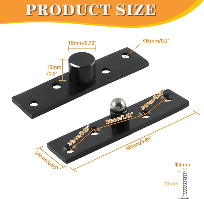 Alise Pivot Hinges for Door, Heavy Duty Stainless Steel Pivot Hinge - Image 3