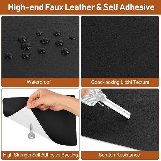 Leather Repair Patch 8x11 inch 2 Pcs, Self Adhesive Vinyl Repair Patch Kit - Image 4