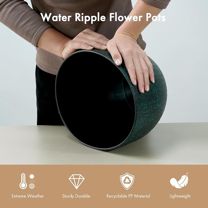 WSMKSZ 12 Inch Wide Water Ripples Flower Pots - Image 4