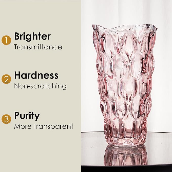 CEMABT Glass Vases for Flowers, Unbreakable 3.4 lb Morden Vases for Tables - Image 3