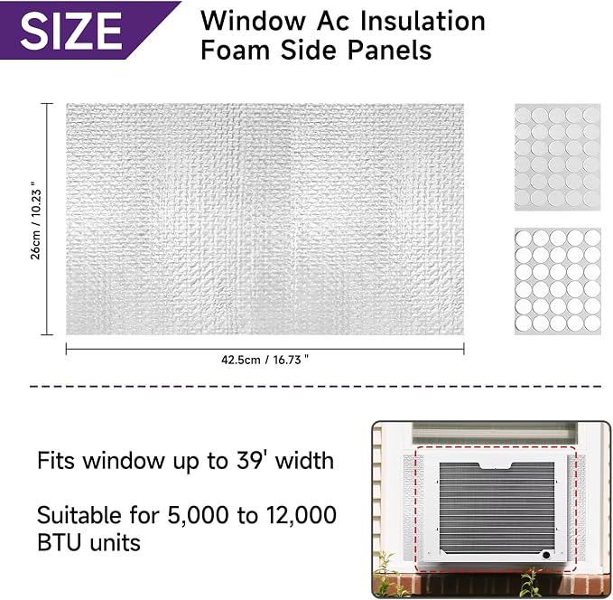 Window Air Conditioner Insulated Foam Panels, Air Conditioner Window Seal Kit - Image 7