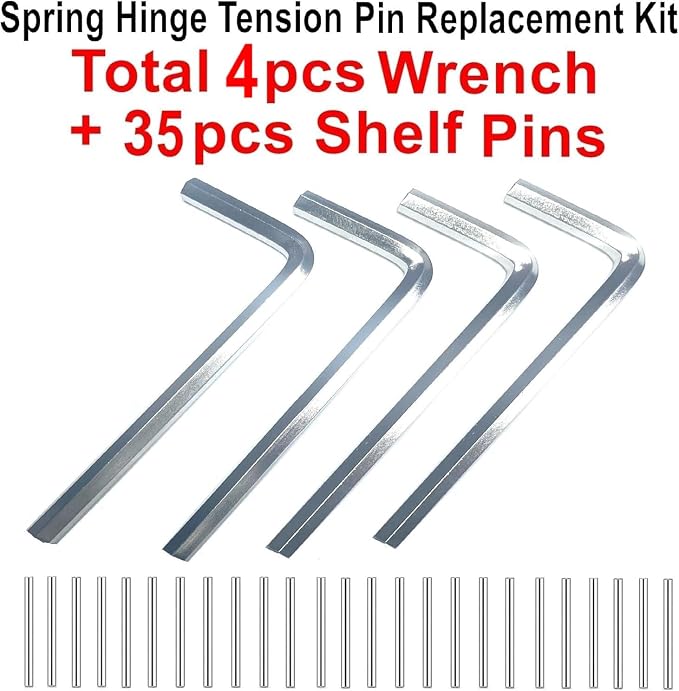 Spring Hinge Tension Pin Replacement Kit.42pcs Stainless Steel Shelf Pins and - Image 2