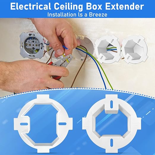 5Pcs Round Electrical Box Extender 1-Gang Plastic Electrical Ceiling Box - Image 6