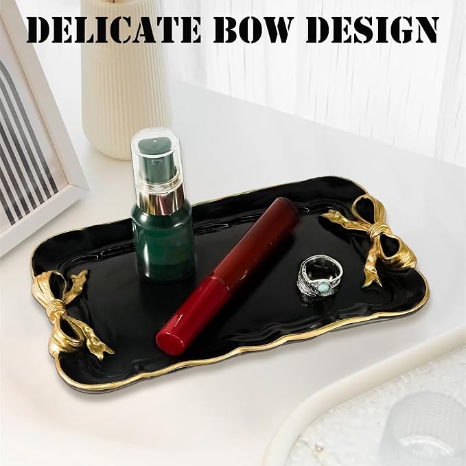 Warmtree Bow Jewelry Tray, Coquette Trinket Dish, Vanity Decor | Decorative Tray - Image 7