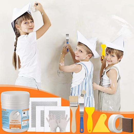 Dry Wall Patch Repair Kit, 22OZ Spackle Wall Repair Paste White Putty - Image 7