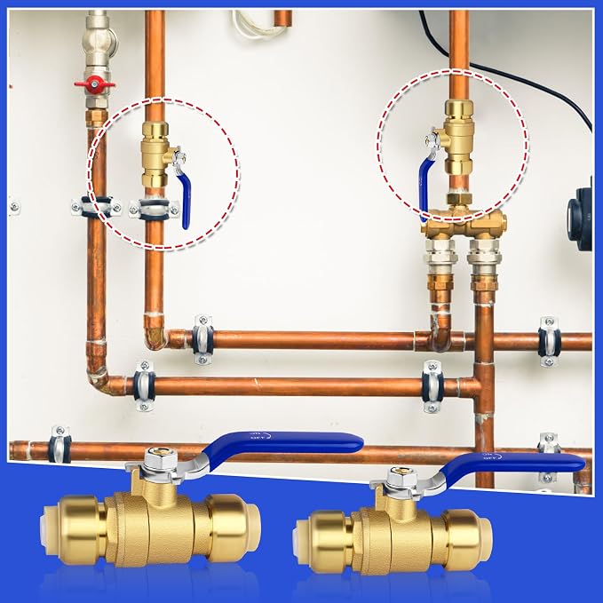 Push Fit Ball Valve, Brass Plumbing Water Valve, Pex Push Ball Valve, Used - Image 7