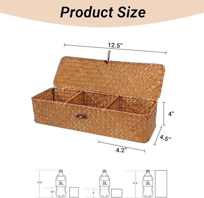 Nonam 3-Section Divided Storage Small Basket - Image 2