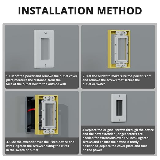 ABS 1/2 Inch Outlet Box Extender, Single Gang, 1 Pack | Single Gang Outlet Box - Image 6