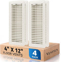 4" x 12" Floor Register Vent Covers 4-Pack, Cream White by VENTYUN