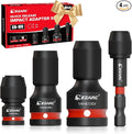 EZARC 4PCS Impact Socket Adapter Set, 1/2" Square Drive to Hex | Square-to-Hex by EZARCTools