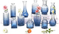 Clear Gradient Blue Glass Bud Vase Set of 12 Pcs, Small Bud Vases in Bulk by JXINDUJU