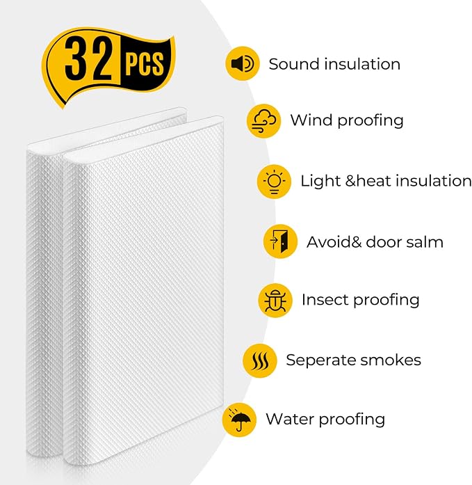 Zonon 32 Pieces Door Corner Seal Pads Adhesive Weatherstripping, Weather - Image 3