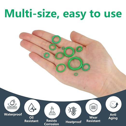 OLOMZ 595PCS O-Ring Kit, 36 Sizes Metric & SAE Green NBR Rubber O Rings - Image 4