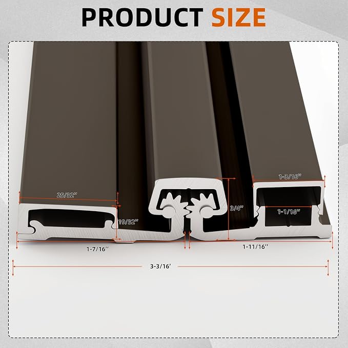 2 Pcs 83" Heavy Duty Continuous Hinge Y, Full Surface Anodized Aluminum - Image 2