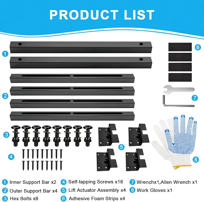 Heavy-Duty Undermount Sink Brackets Kit, Adjustable Carbon Steel Supports - Image 7