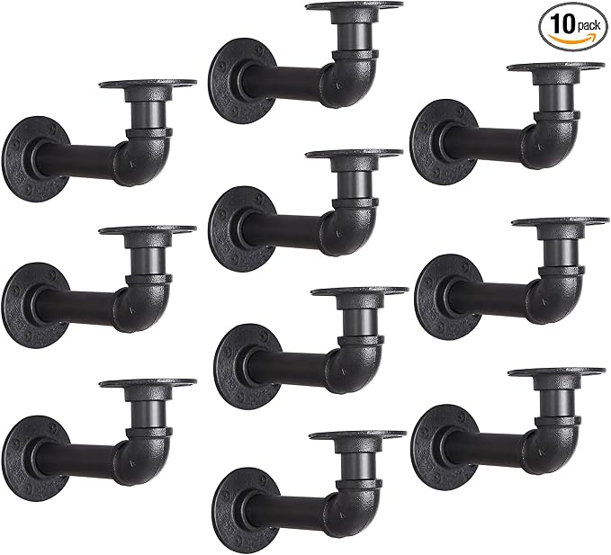 Industrial L Pipe Shelf Brackets by YCCO