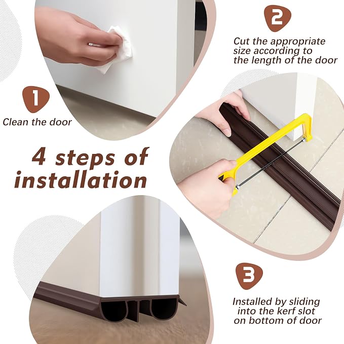 Lineshading 4 Pack Bottom Door Seal Exterior Plastic PVC 1 3/4" x 36" - Image 6