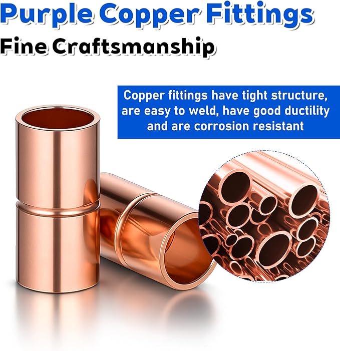 10 Pcs Straight Copper Fittings 1/4 Inch Copper Pipe Welding Joint Pipe - Image 3