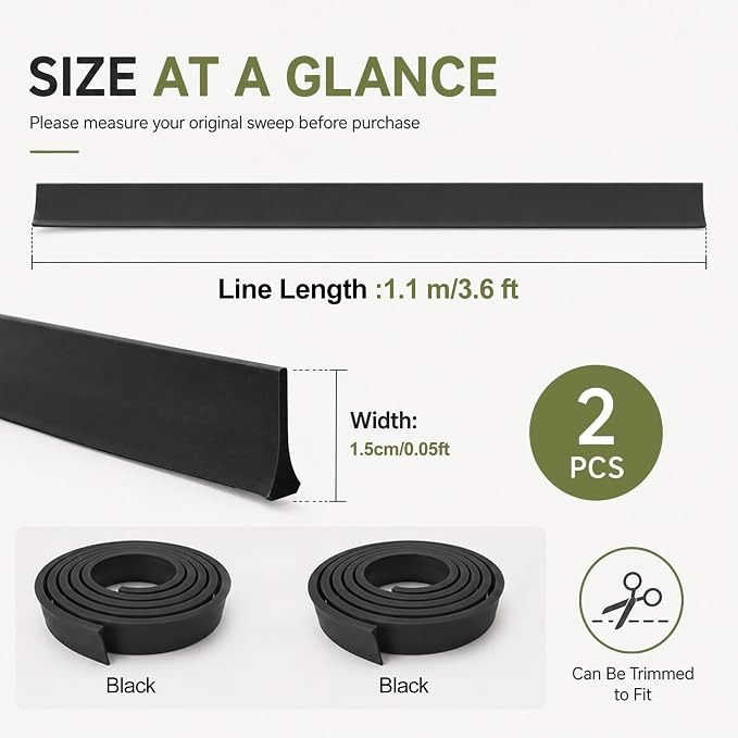 2-Pack Replacement for Andersen Storm Door Bottom Sweep - Image 2