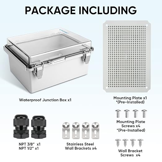 TICONN Outdoor Electrical Box Waterproof, ABS IP67 Junction Box Enclosure | - Image 4