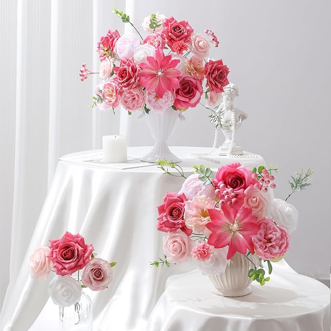 Artificial Flowers Fake Rose Flowers Dahlia - Image 4