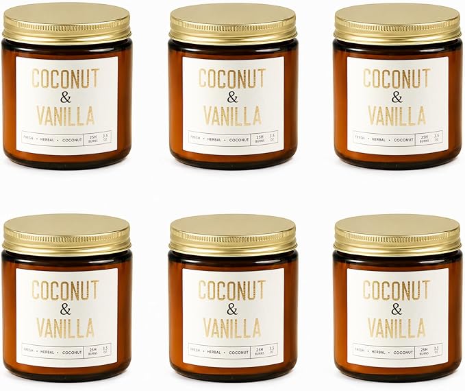 6-Pack Jar Scented Candles for Home Scented by Unknown