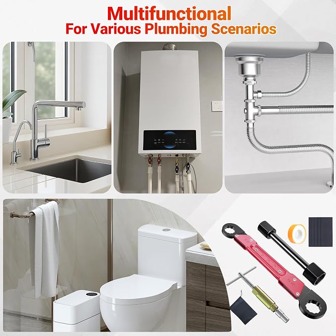 Preciva 9PCS Angle Stop Wrench Kit, 2-in-1 Faucet Wrench - Image 6