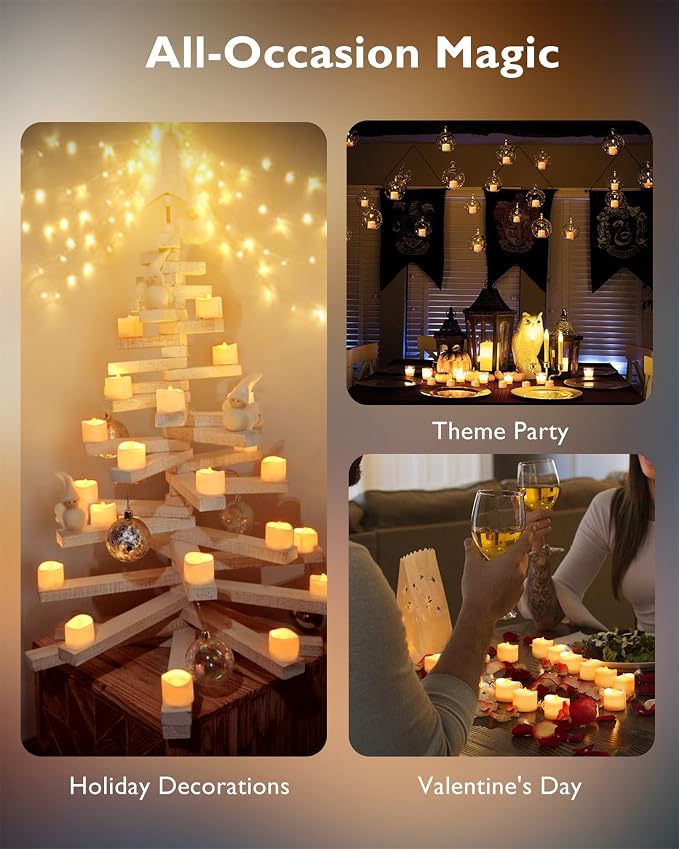 Homemory 12-Pack Flameless Tea Lights Candles Battery Operated, 200+ Hours | - Image 7