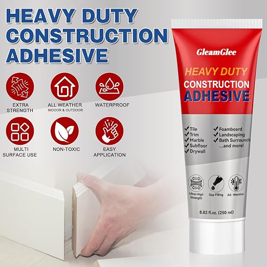 Construction Adhesive, 8.8 fl oz Heavy-Duty Waterproof Cement Glue | Strong - Image 2
