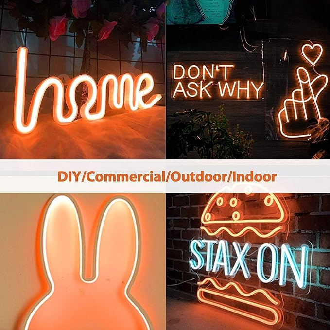 Lamomo LED Neon Lights, 16.4ft Orange Halloween Decorations 0.39In/Cut Rope - Image 5