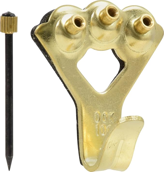 OOK Picture Hanger, 100lb Capacity, 1 Set, Brass Finish | Padded back by OOK
