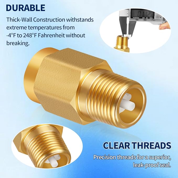 RV Water Heater Backflow Preventer, 1/2" NPT Male to Female Thread Hot Water - Image 7