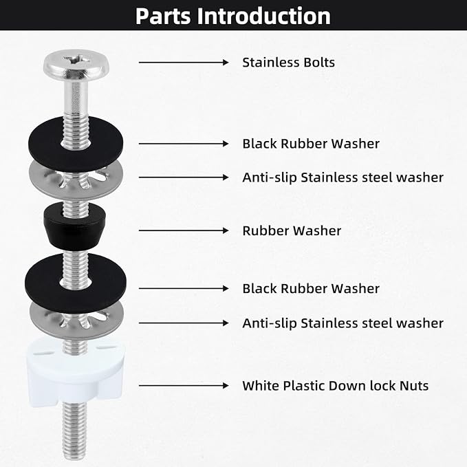 2PCS Extra Long Toilet Seat Bolts Fit - Image 4
