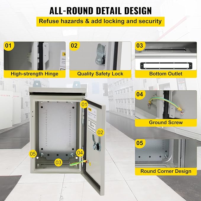 VEVOR Electrical Enclosure, UL Certified NEMA 4 Outdoor IP65 Waterproof - Image 5