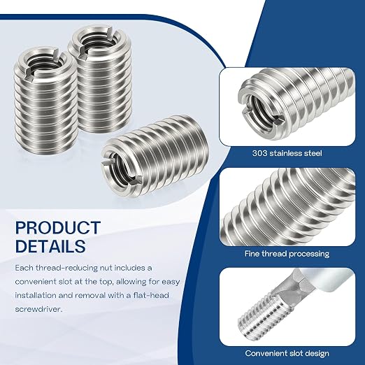 6Pcs Thread Adapter Sleeve Reducing Nut, M16 M to M12 F, 15mm Length | M16 x 2 - Image 4